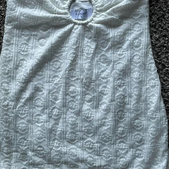 NWT Outcast Millie White Mini Dress Womens Small White Floral Party Festival - Picture 4 of 5